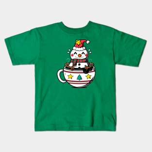 Snowman in a Cup Kids T-Shirt